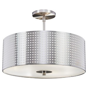 George Kovacs Lighting Grid 3 - Light Semi-Flush Mount in  Brushed Nickel - 1 of 1