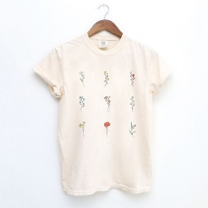 Simply Sage Market Women's Wildflower Flower Chart Short Sleeve Garment Dyed Tee - 1 of 4