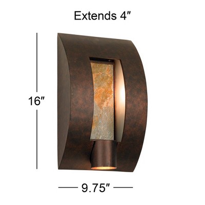 Bronze Slate 16" Modern Outdoor Wall Light Fixture