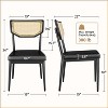 Yaheetech Set of 2 Faux Leather Dining Chair with Rattan Backrest, Black - 3 of 4