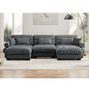 Oversized 130" Velvet Modular U-Shaped Sectional Sofa with Bolstered Armrests and 2 Ottomans, 5-Piece Free combination Sofa - 3 of 4