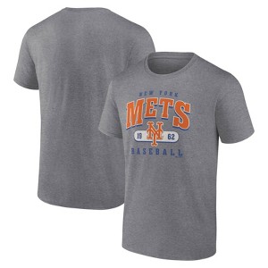 MLB New York Mets Men's Gray Bi-Blend Short Sleeve T-Shirt - 1 of 3