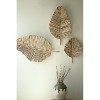 Wall Art - Teakwood Leaves 40" H - Handmade Distressed Tan Finish, Set of 3 By Kalalou - 2 of 3
