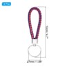 Unique Bargains Braided Leather Car Wallet Keychain with Stainless Steel Key Ring - 2 of 3