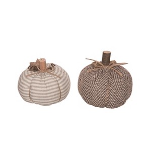 Transpac Plush Harvest Pumpkin Decor Set of 2 Fall/Harvest Home Decorations - 1 of 1