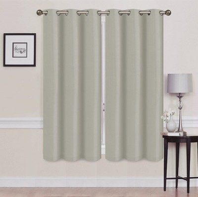 Solid Blackout Thermal Grommet Curtain Panels With Foam Backing (Set of 2)