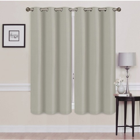 Solid Blackout Thermal Grommet Curtain Panels With Foam Backing (set Of ...