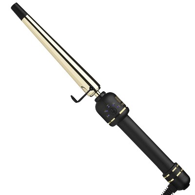 HOT TOOLS 24K Gold Extended Barrel Oval Tapered Curling Wand for Loose Bouncy Curls | No Clamp for Quick and Easy Styling & Long-Lasting Results