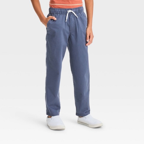 Boys' Stretch Relaxed Fit Tapered Woven Pull-On Pants - Cat & Jack™ Blue 6