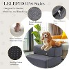 MaseiKar Dog Stairs Ramp for Beds and Sofas, Foldable Modular Pet Steps for Small Dogs, Non-Slip Durable Design with Washable Cover Gray - 3 of 4
