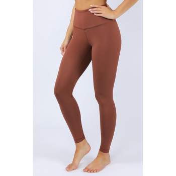 Yogalicious Squat Proof Fleece Lined High Waist Leggings Women XS Rustic  Cognac 