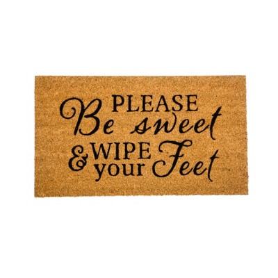 28" x 16" Nature Coir Mat, Be Sweet