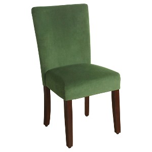 Parsons Dining Chair (Set of 2) - Forest Green Velvet - Like Fabric - HomePop