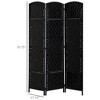 NicBex 6' Tall 3-panel Room Divider for Home, Wicker Weave Divider for Room Separation, for Home & Office, Black - 2 of 4