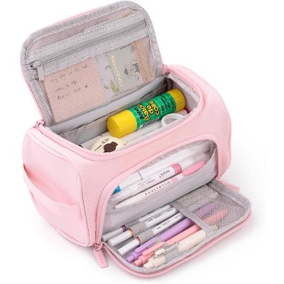 Fmeida Big Capacity Pencil Case High Large Storage Pouch Marker Pen Case Travel Simple Stationery Bag School College Office Organizer