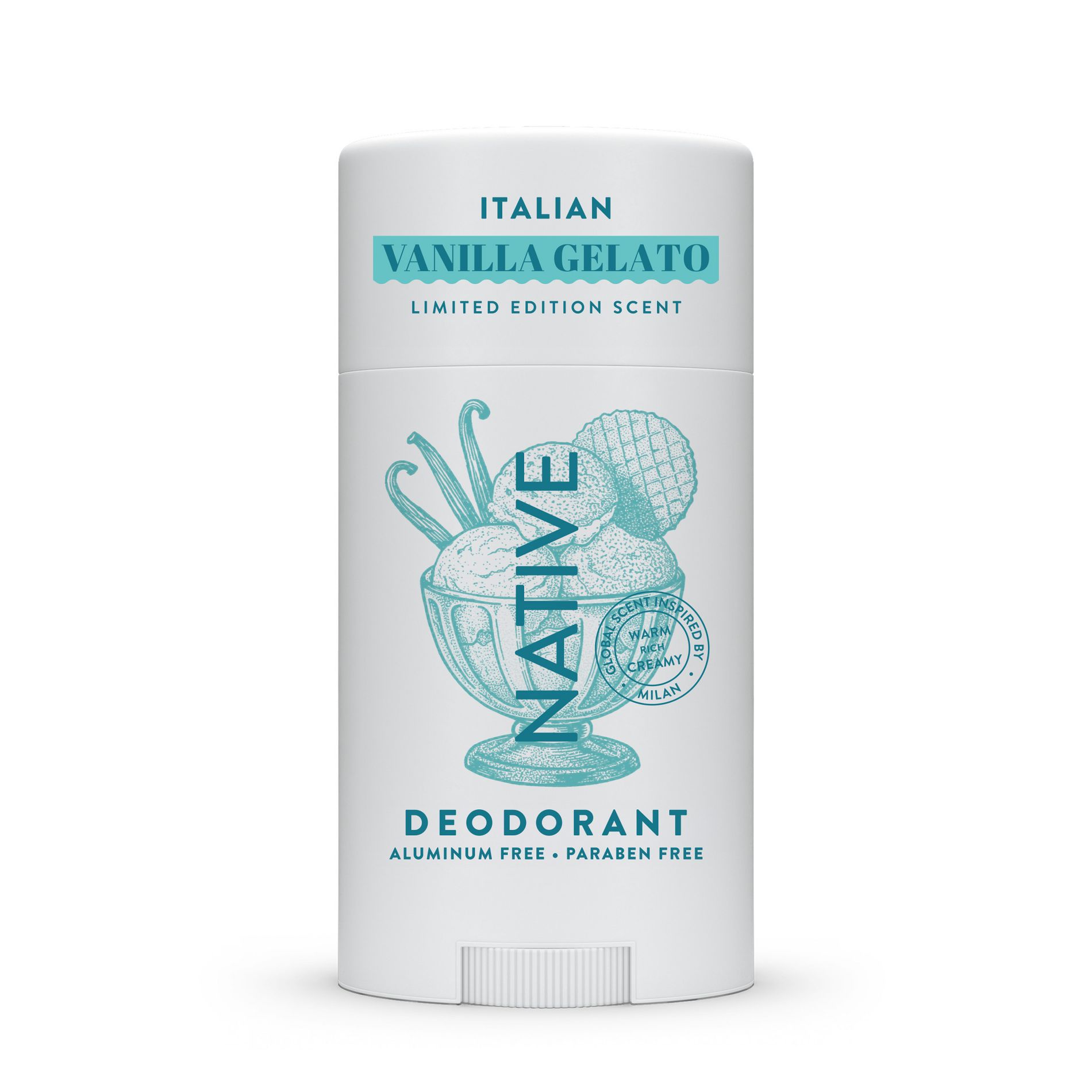 Native Limited Edition Aluminum-Free and Residue-Free Global Flavors Deodorant - Italian Vanilla Gelato - 2.65 fl oz