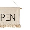 Tasseled Open or Closed Sign White Cotton & Wood by Foreside Home & Garden - 4 of 4