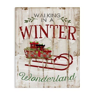 Stupell Industries Rustic Winter Wonderland Sleigh, 30" x 40"