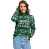 Coolmee Women's Ugly Christmas Sweater Fall Winter Quarter Zip Casual Knitwear Pullover - 2 of 4
