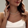 Dainty Sterling Silver Tennis Necklace Bracelet for Women, Sparkly Crystal Wedding Jewelry, Hypoallergenic Party Prom Accessory - 3 of 4