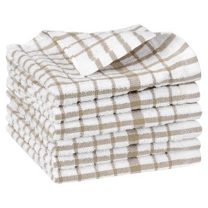 Unique Bargains Cotton Waffle Buffalo Checked Absorbent Dish Cloths 6 Packs - 1 of 4