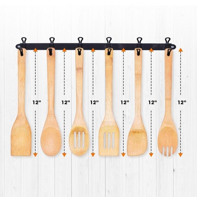 Cheer Collection Premium Bamboo Cooking Utensil Set – 6 Piece Non-Scratch Wooden Spatulas & Spoons for Kitchen — фото 3