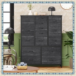 Jojoka 15-Drawer Fabric Dresser with Metal Frame & Wood Top, Tall Storage Organizer for Bedroom, Closet, Entryway, Living Room - 1 of 4