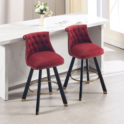 NicBex Luxury Accent Chair Barstools Set of 2 Living Room Chair with Upholstered Counter Height for Kitchen Island, Dining Room