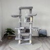 BENCMATE Pet Tower 68-Inch Multi-Level with Plush Perches and Hammocks, Tall with Scratching Posts for Multiple Cats, Gray, 20.47"*12.6"*20.87" - 2 of 4