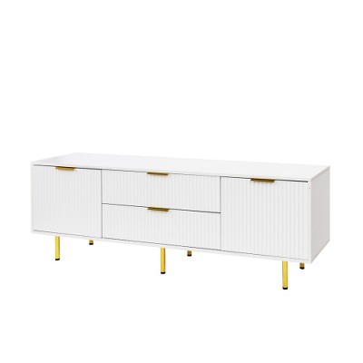 LIVAREEmlen Modern Warm White TV Cabinet , for Living Room Bedroom