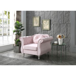 Transitional Upholstered Flared Armchair with Comfortable Seating and Easy Assembly for Living Room - 1 of 4