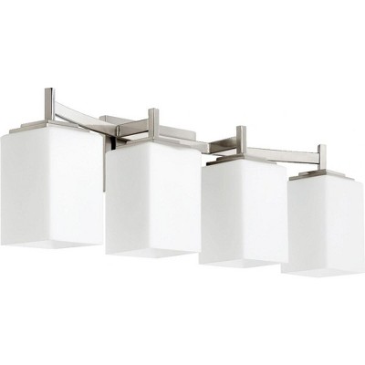 Quorum Lighting Delta 4-Light Satin Nickel Fan with Shade