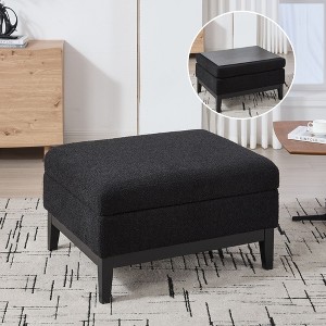 NicBex Storage Ottoman with Reversible Lid Coffee Table,Storage Bench with Rubberwood Legs,Foot Stool for Living Room Bedroom Entryway - 1 of 4