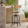 SKRAN Industrial Modern Adjustable Height Swivel Barstools, Barstool with Iron Leg with Firwood and Metal Frame, Natural - 2 of 4