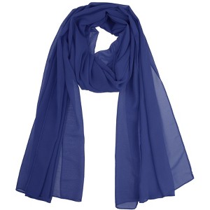 Elerevyo Women's Solid Chiffon Sheer Lightweight Soft Long Scarf Shawl 1 Pc - 1 of 4