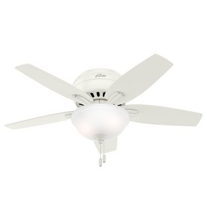 Hunter Fresh White Newsome Lighted Ceiling Fan Fresh White Finish 42" Blades with Light Kit for Low Ceilings - 1 of 4