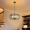PAKOKULA Modren 4-light Black Drum Chandelier Light with Glam Crystal Shade - 3 of 4