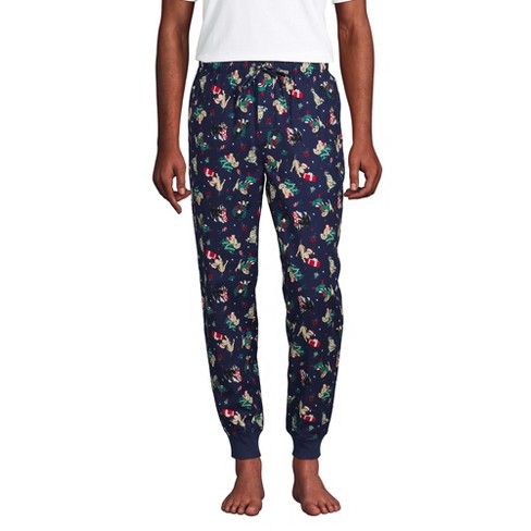 Lands' End Men's Flannel Jogger Pajama Pants - X Large - Deep Sea Navy ...