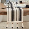 Saro Lifestyle Wood Bead Tassel Trimmed Stripe Table Runner, Black, 13"x72" - image 3 of 3