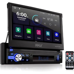Pyle 7" Single DIN Touchscreen Bluetooth Car Stereo Video Receiver - PLTS73UB, AM/FM, MP3/MP4/USB/SD Playback - 1 of 4