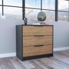 NicBex 3 Drawers Dresser for Bedroom,Modern Style Wooden Drawers with Black Handle,Dressers for Kids Room,Living Room,Entry and Hallway,Black/Pine - image 2 of 4