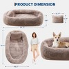 Human Dog Bed with Faux Fur, 68"x43"x8.6" Egg-Crate Orthopedic Foam, Removable Cover, Pillow, Handle & Side Pocket - 2 of 4