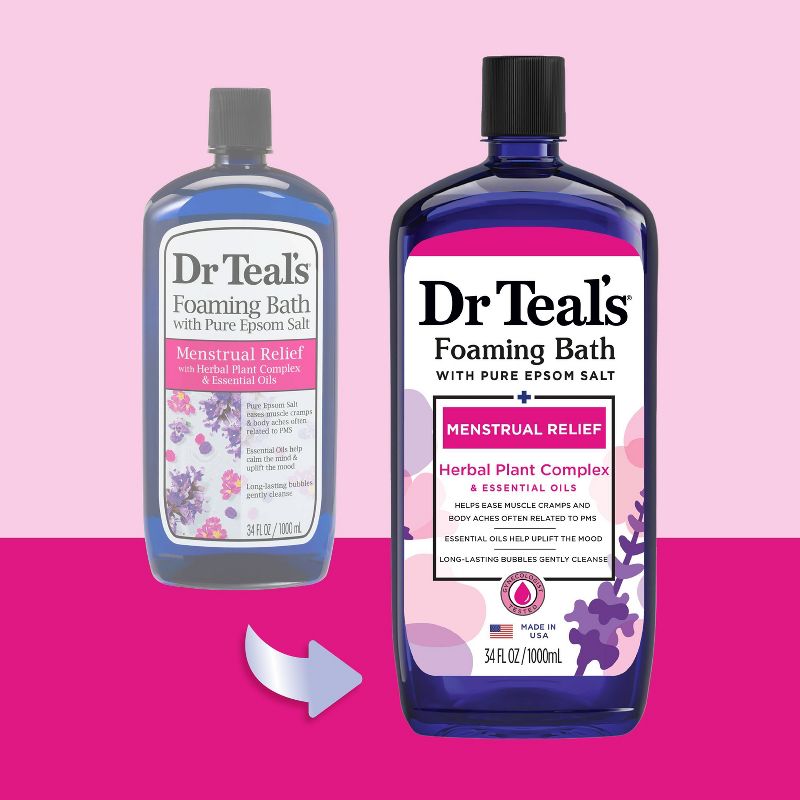 Dr Teal&#39;s Menstrual Relief Lavender Foaming Bubble Bath - 34 fl oz, 3 of 10