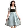 Women's Beer-Themed 3-Piece Outfit - Mesh Apron Over Velvet Dress with Lace Blouse, Vintage Style Party Dress Set - 2 of 4