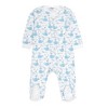 Everyday Kids 4-Pack Baby Boy Sleepers with Zippers – Soft Cotton Footed Pajamas in Blue Solids, Stars, and Whales Playing in the Ocean - 2 of 4