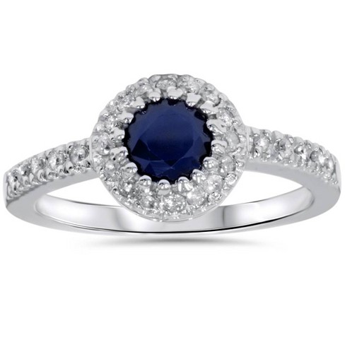 Genuine Diamond on sale and Sapphire Ring size 5