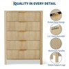 Fluted 5 Drawer Dresser For Bedroom, 44" Tall Slim Nightstand for Small Spaces, Wooden Chest of Drawers, Storage Organizer for Living Room - 4 of 4