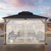 Aoodor Gazebo Replacement Netting Screen, Universal Gazebo 4-Panel Mosquito Net Sidewalls with Double Zippers for Outdoor Patio - 2 of 4