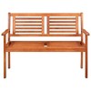 vidaXL Bench Natural wood Solid eucalyptus wood 47.2 in wide Durable - 3 of 4