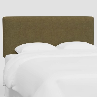 Queen Olivia Headboard in Linen Olive - Threshold™: Modern Pine Frame, 49" Height, Freestanding